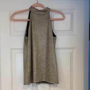 WhiteHouse BlackMarket  Sleeveless Mock Neck Women's Top Gold Shiny XXS